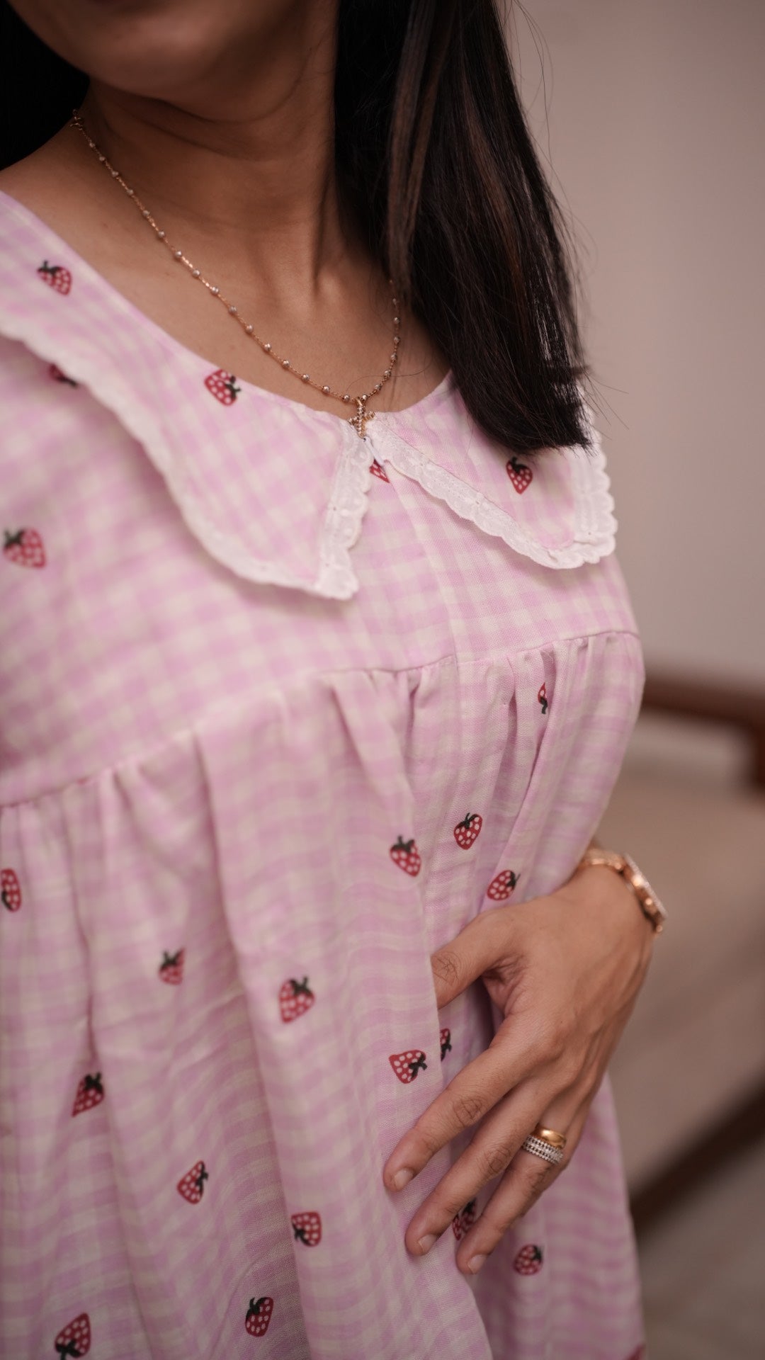 Strawberry checks dress