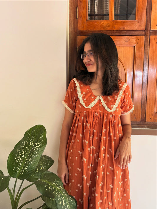 Brown Coconut Lace Dress