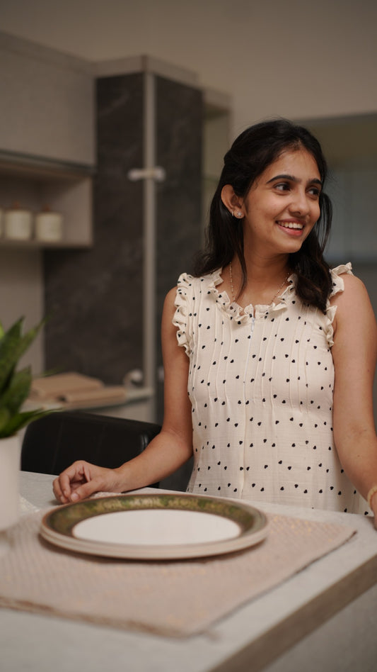 Black and white hearts dress