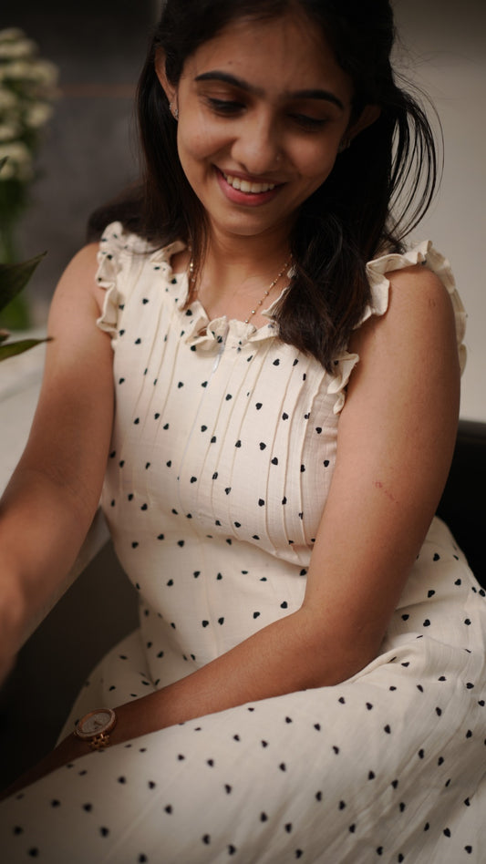 Black and white hearts dress