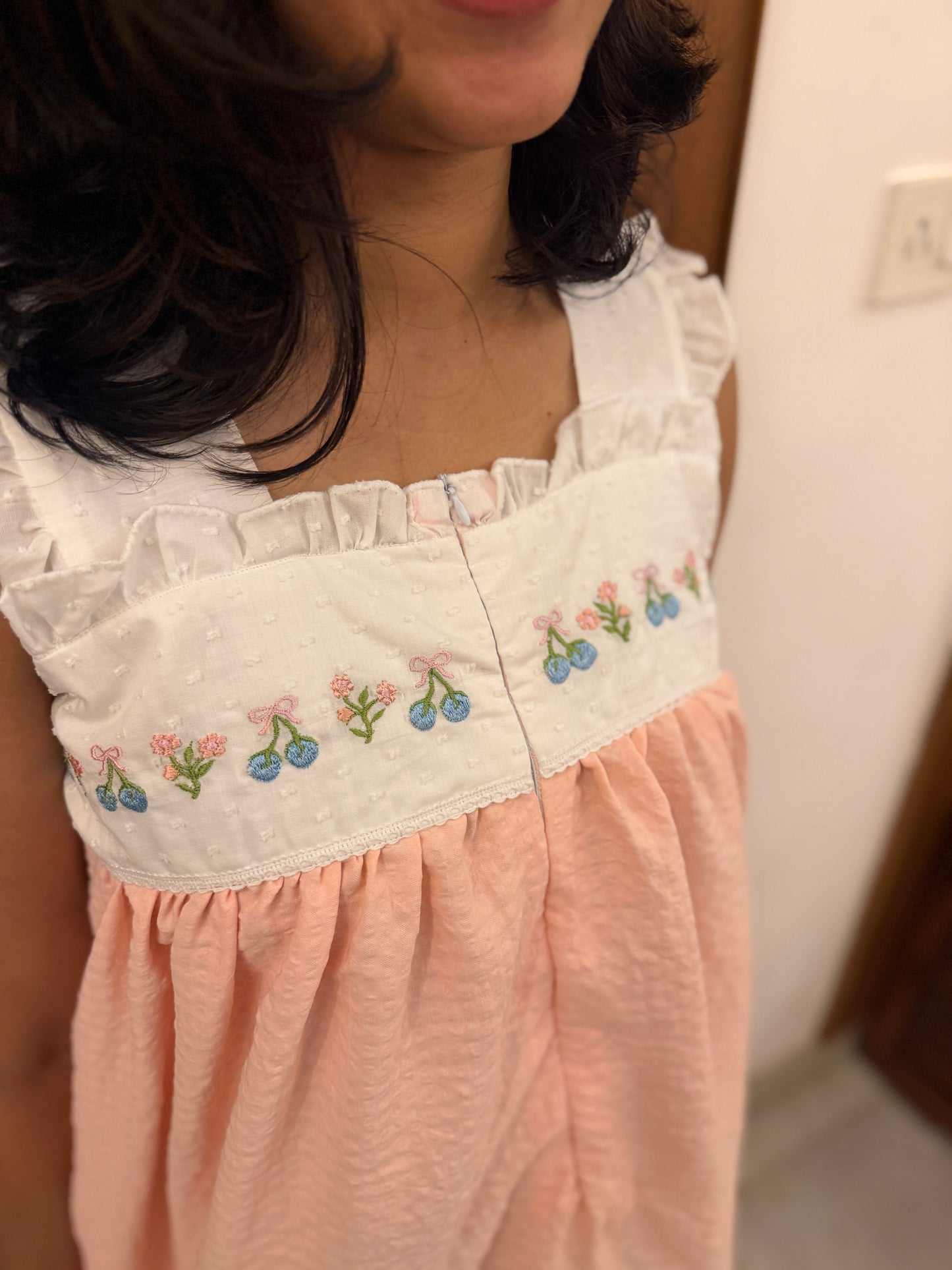 Peach Cherrybow dress