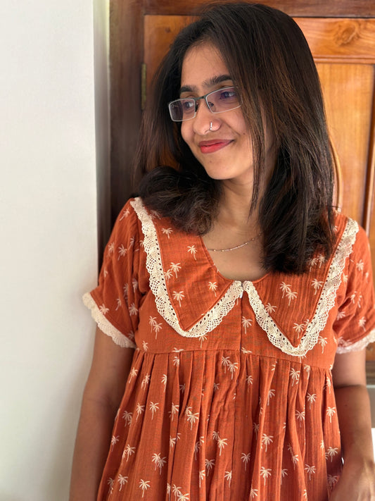 Brown Coconut Lace Dress