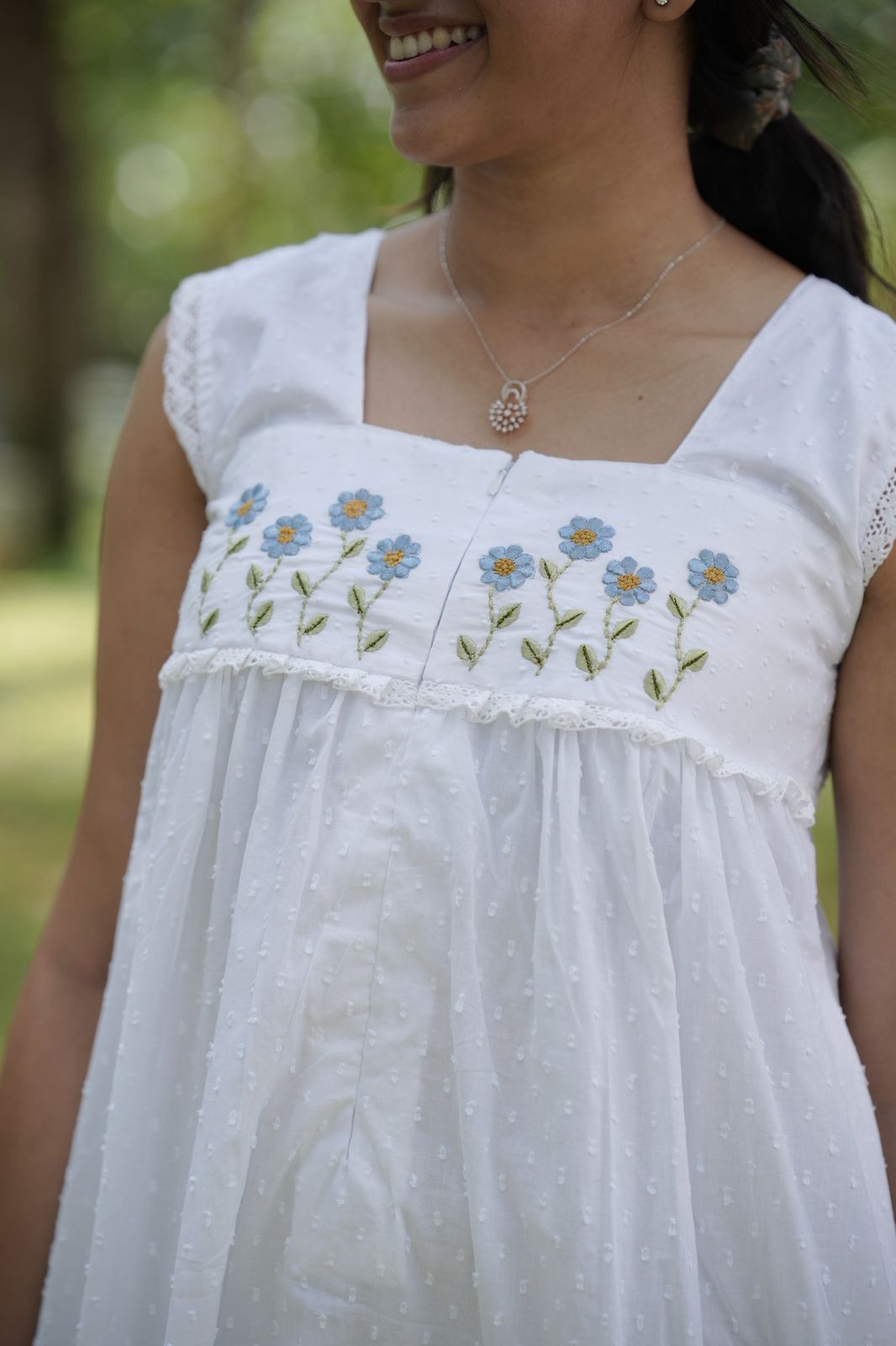 Blue floral dress
